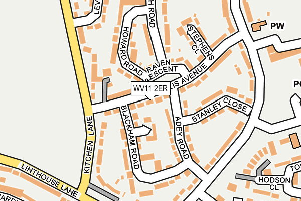 WV11 2ER map - OS OpenMap – Local (Ordnance Survey)