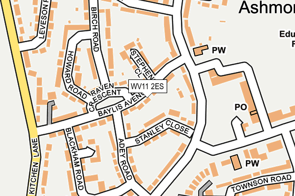 WV11 2ES map - OS OpenMap – Local (Ordnance Survey)