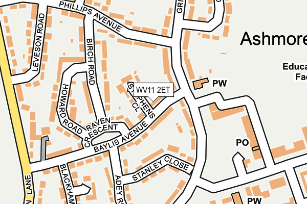 WV11 2ET map - OS OpenMap – Local (Ordnance Survey)