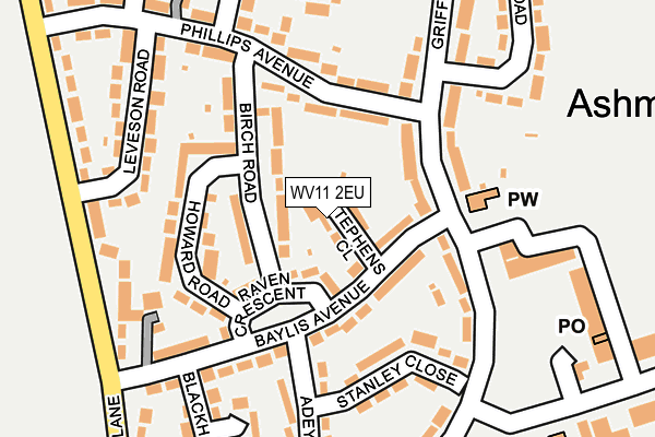 WV11 2EU map - OS OpenMap – Local (Ordnance Survey)