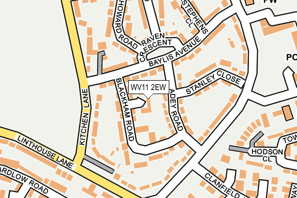 WV11 2EW map - OS OpenMap – Local (Ordnance Survey)