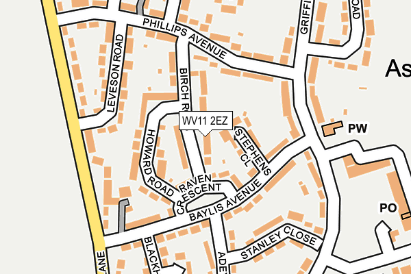 WV11 2EZ map - OS OpenMap – Local (Ordnance Survey)