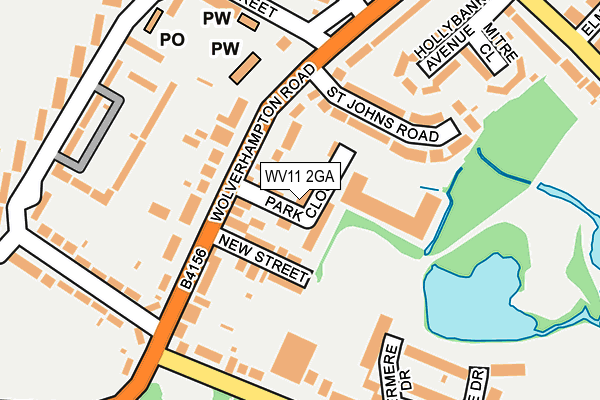 WV11 2GA map - OS OpenMap – Local (Ordnance Survey)