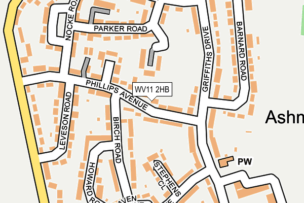 WV11 2HB map - OS OpenMap – Local (Ordnance Survey)