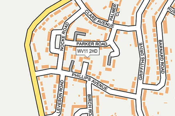 WV11 2HD map - OS OpenMap – Local (Ordnance Survey)