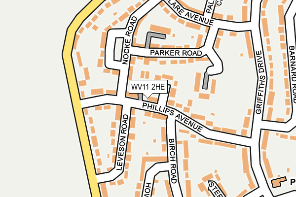 WV11 2HE map - OS OpenMap – Local (Ordnance Survey)