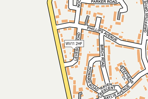 WV11 2HF map - OS OpenMap – Local (Ordnance Survey)