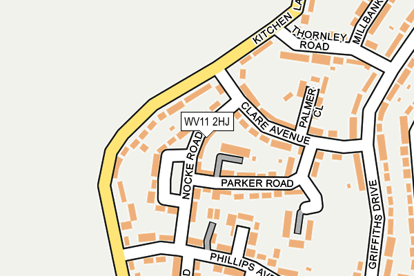 WV11 2HJ map - OS OpenMap – Local (Ordnance Survey)