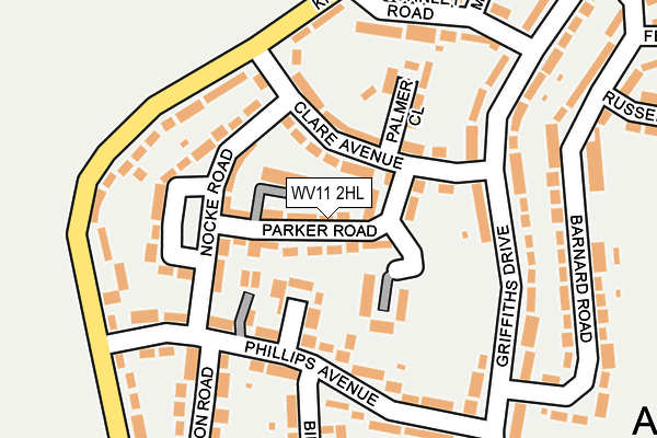 WV11 2HL map - OS OpenMap – Local (Ordnance Survey)