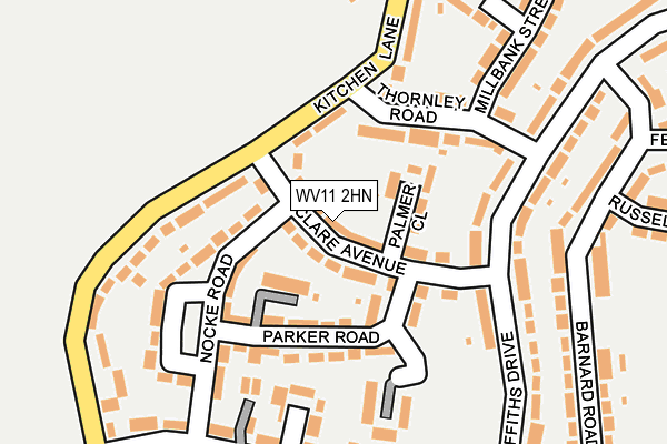 WV11 2HN map - OS OpenMap – Local (Ordnance Survey)