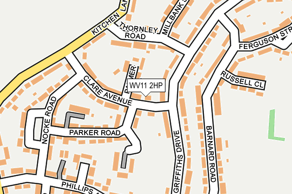 WV11 2HP map - OS OpenMap – Local (Ordnance Survey)