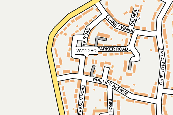 WV11 2HQ map - OS OpenMap – Local (Ordnance Survey)
