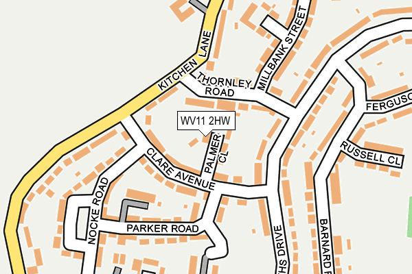 WV11 2HW map - OS OpenMap – Local (Ordnance Survey)