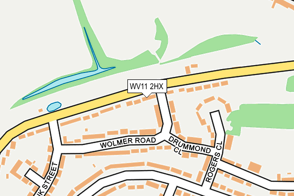 WV11 2HX map - OS OpenMap – Local (Ordnance Survey)