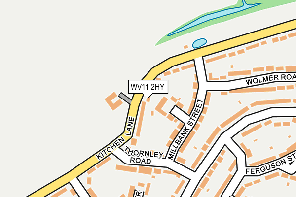 WV11 2HY map - OS OpenMap – Local (Ordnance Survey)