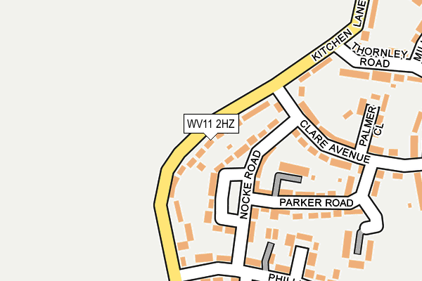 WV11 2HZ map - OS OpenMap – Local (Ordnance Survey)