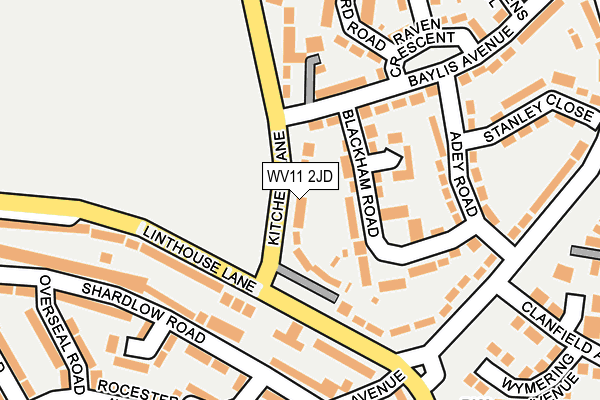 WV11 2JD map - OS OpenMap – Local (Ordnance Survey)