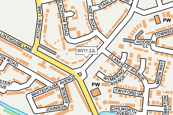 WV11 2JL map - OS OpenMap – Local (Ordnance Survey)