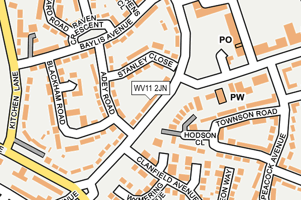 WV11 2JN map - OS OpenMap – Local (Ordnance Survey)