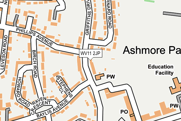 WV11 2JP map - OS OpenMap – Local (Ordnance Survey)