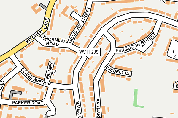 WV11 2JS map - OS OpenMap – Local (Ordnance Survey)