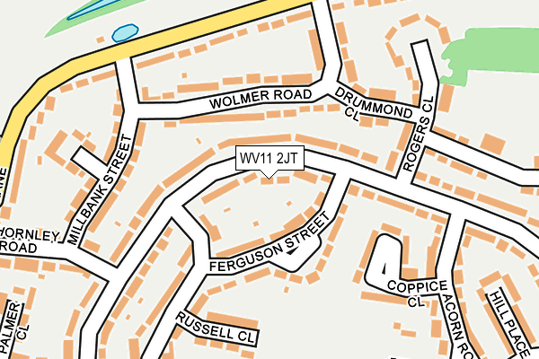 WV11 2JT map - OS OpenMap – Local (Ordnance Survey)