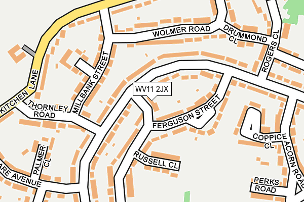 WV11 2JX map - OS OpenMap – Local (Ordnance Survey)