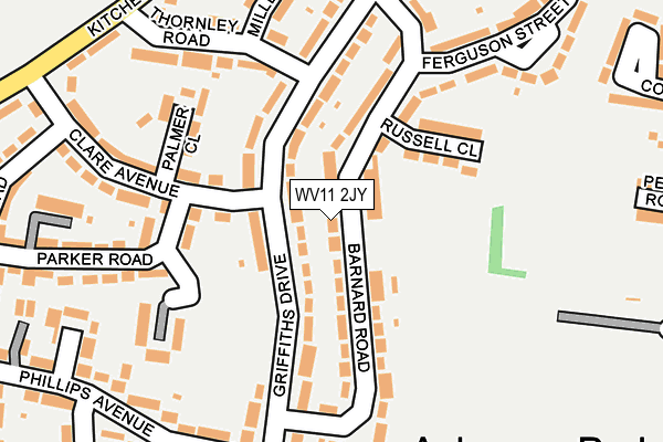 WV11 2JY map - OS OpenMap – Local (Ordnance Survey)