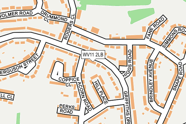 WV11 2LB map - OS OpenMap – Local (Ordnance Survey)