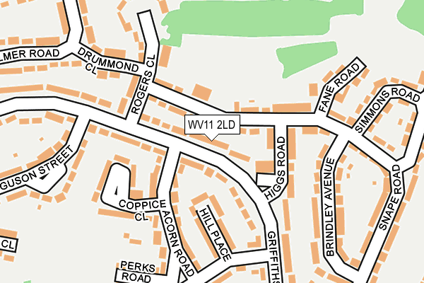 WV11 2LD map - OS OpenMap – Local (Ordnance Survey)