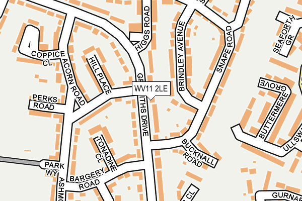 WV11 2LE map - OS OpenMap – Local (Ordnance Survey)