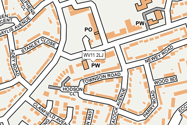 WV11 2LJ map - OS OpenMap – Local (Ordnance Survey)