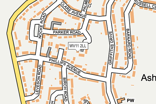 WV11 2LL map - OS OpenMap – Local (Ordnance Survey)