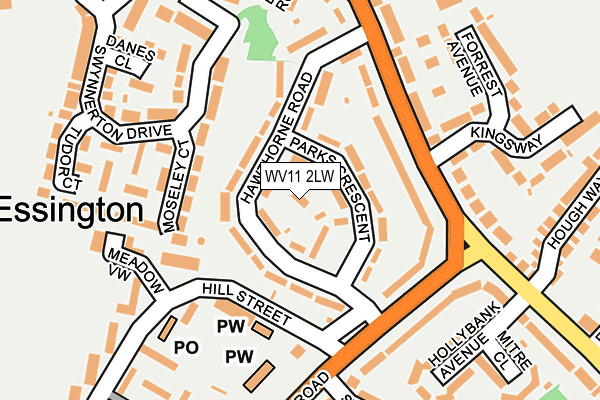 WV11 2LW map - OS OpenMap – Local (Ordnance Survey)