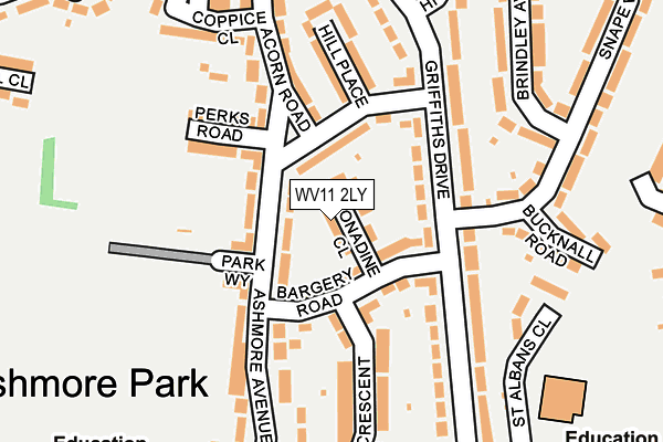 WV11 2LY map - OS OpenMap – Local (Ordnance Survey)