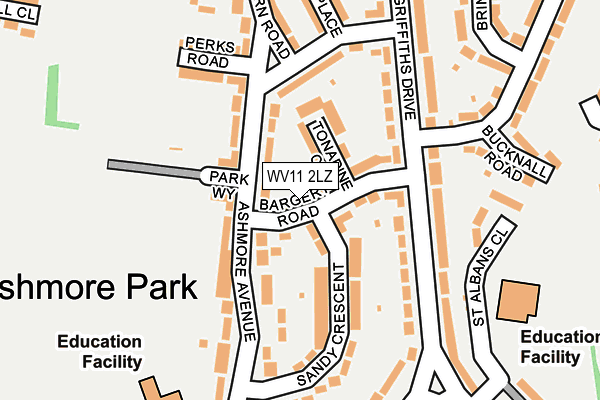 WV11 2LZ map - OS OpenMap – Local (Ordnance Survey)