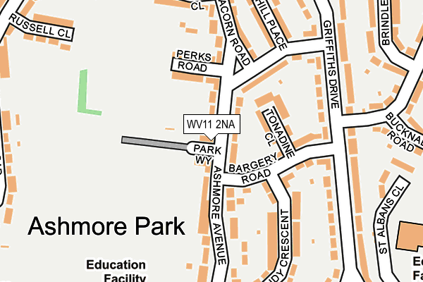 WV11 2NA map - OS OpenMap – Local (Ordnance Survey)