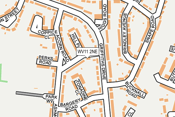 WV11 2NE map - OS OpenMap – Local (Ordnance Survey)