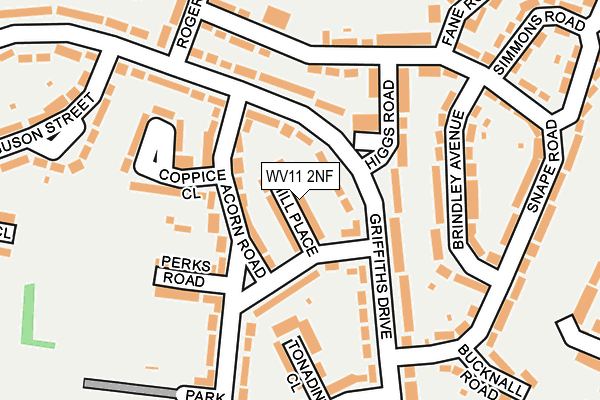 WV11 2NF map - OS OpenMap – Local (Ordnance Survey)