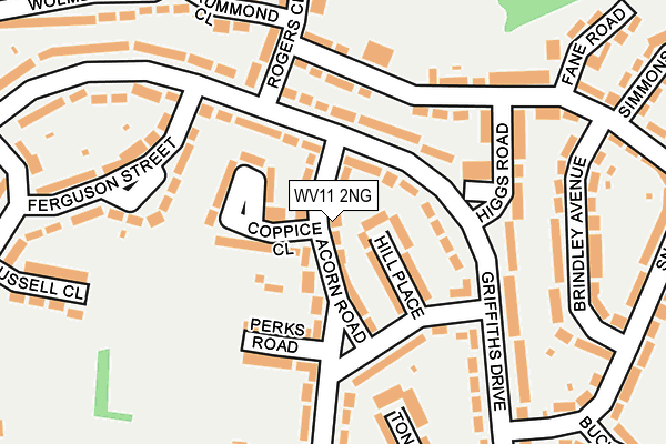 WV11 2NG map - OS OpenMap – Local (Ordnance Survey)