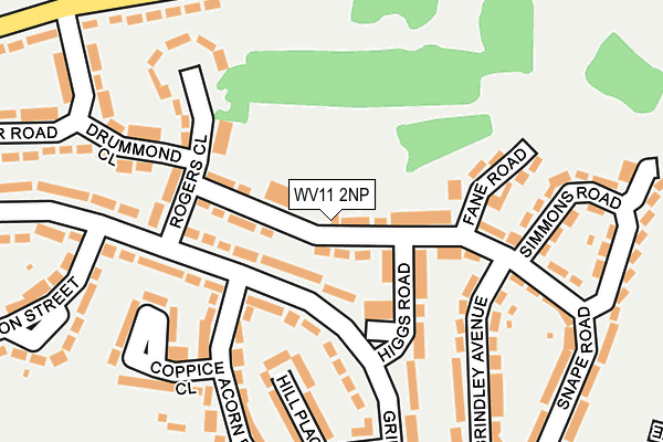 WV11 2NP map - OS OpenMap – Local (Ordnance Survey)