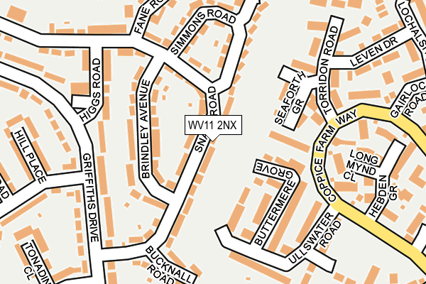 WV11 2NX map - OS OpenMap – Local (Ordnance Survey)