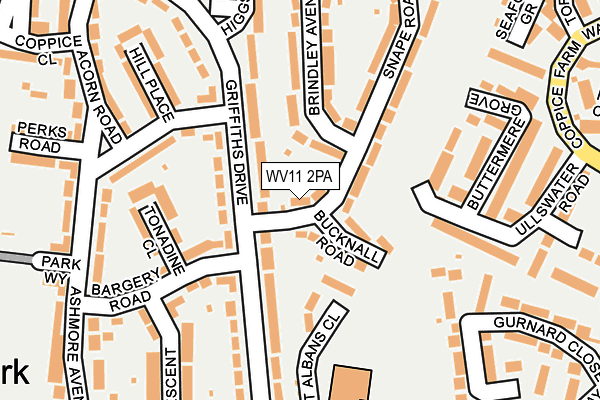 WV11 2PA map - OS OpenMap – Local (Ordnance Survey)