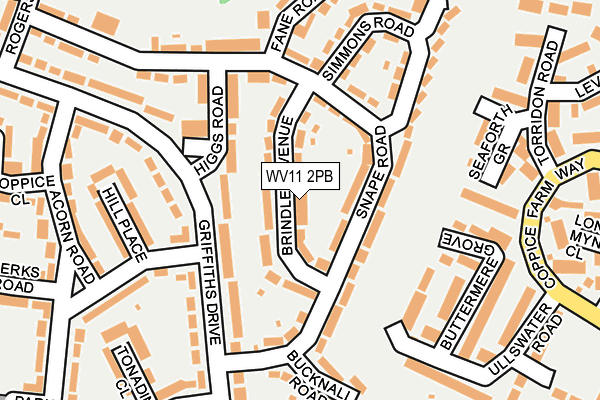 WV11 2PB map - OS OpenMap – Local (Ordnance Survey)