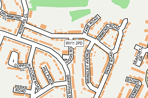 WV11 2PD map - OS OpenMap – Local (Ordnance Survey)