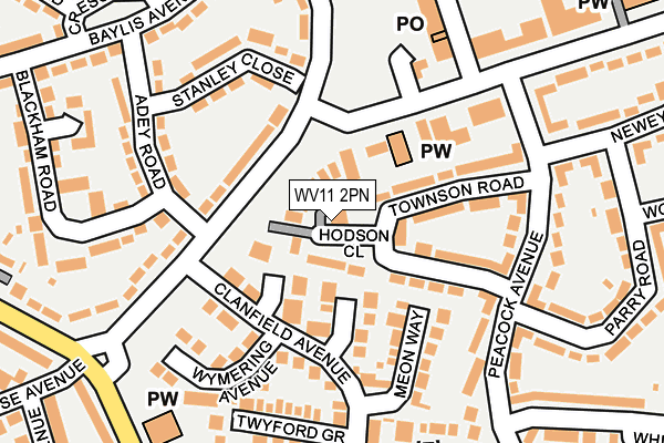 WV11 2PN map - OS OpenMap – Local (Ordnance Survey)