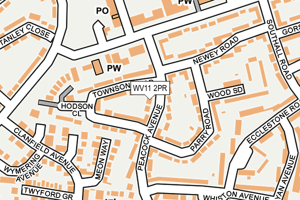 WV11 2PR map - OS OpenMap – Local (Ordnance Survey)