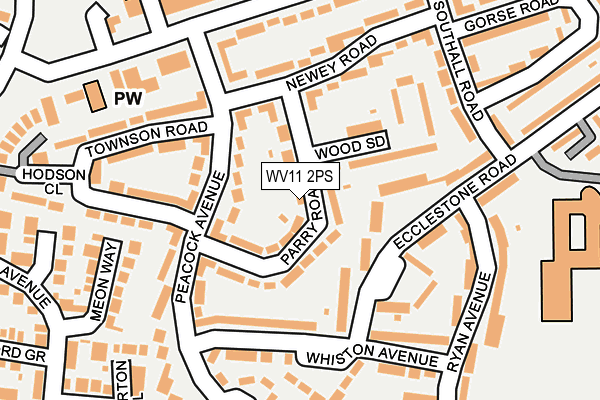 WV11 2PS map - OS OpenMap – Local (Ordnance Survey)