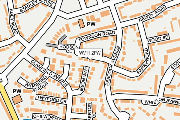 WV11 2PW map - OS OpenMap – Local (Ordnance Survey)