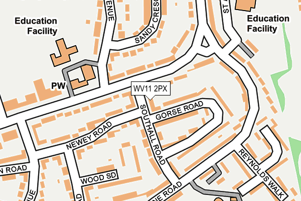 WV11 2PX map - OS OpenMap – Local (Ordnance Survey)